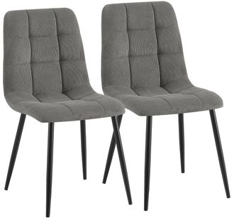 Clp Set De 2 Sillas De Comedor Antibes De Pana Gris