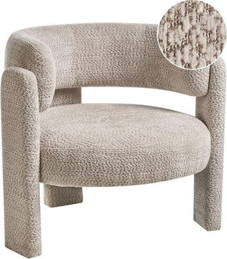 Beliani Armchair BUREA Chenille Light Beige