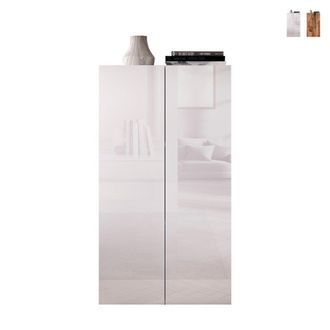 Lux Armario Multiusos Para Sal&oacute;n U Oficina 2 Puertas 2 Estantes 63x35x114cm Liara - Blanco