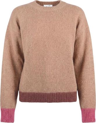 Ni&ugrave; Ronde hals gebreid - Dames - Ronde hals truien - Beige - L - Truien & Vesten