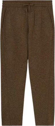 Loro Piana Bruine Jersey Broek met Zijsplit - Heren - Sweatpants - Bruin - XL - Kasjmier - Broeken