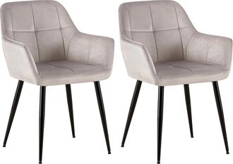 Clp Clp - Set De 2 Sillas De Sal&oacute;n Emia En Terciopelo Gris Claro