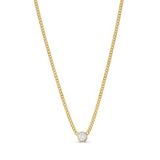 SHYMI Fancy Shape Curb Chain Necklace -.925 Sterling Silver, 14k Gold-Plated - Rhodium Plated, Cubic Zirconia, Adjustable Chain