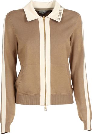 Elisabetta Franchi Tricot Ribbed Zipper Jacket