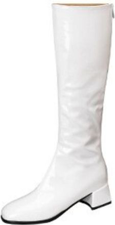 Generic Womens Patent Leather Knee High Boots Square Toe Chunky Block Heels Back Zipper Fashionable Versatile Boots For Party Evening Dress Daily Street Fall 