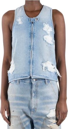 Maison Margiela Dames, Jassen, Blauw, Maat: XS Katoen