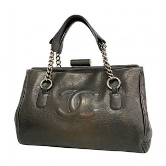 Chanel Black Leather Tote Bag (Pre-Owned)