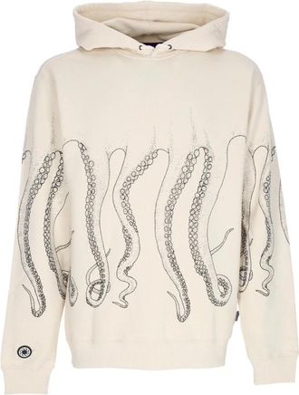 Octopus Lichtgewicht Hoodie Zwart/Wit - Heren - Hoodies - Beige - XL - Katoen - Hoodies & sweatvesten