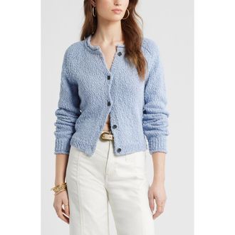 Treasure & Bond Fitted Textured Cotton Cardigan in Blue Blizzard at Nordstrom, Size Xx-Small