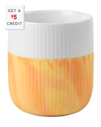 ROYAL COPENHAGEN Fluted Contrast Fiery Yellow Marble Mugwith $5 Credit