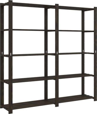 vidaXL 5-Tier Storage Rack Black 170x38x170 cm Solid Wood Pine vidaXL