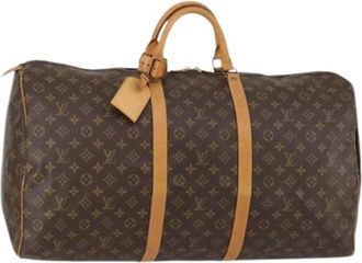 Louis Vuitton Tweedehands Canvas Louis Vuitton tassen - Dames - Vintage Weekendtas - Bruin - ONE Size - Vintage