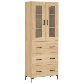 Berkfield Home Highboard Sonoma Oak 69.5x34x180 cm Engineered Wood in Light Tan