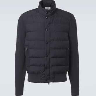 Moncler Down-paneled cotton-blend cardigan
