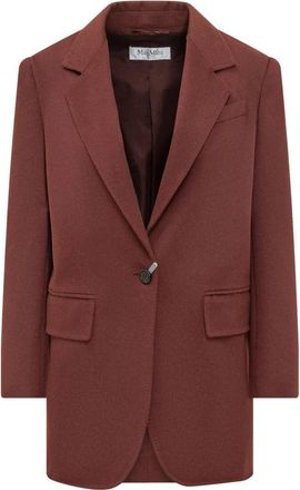 Max Mara Single-breasted jas - Dames - Blazers - Rood - 2XS - Leer - Jassen
