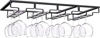 OEM Botellero De Hierro De 4 Niveles - Soporte Colgante Para Copas De Vino - Revestimiento Resistente A La Corrosi&oacute;n - F&aacute;cil Instalaci&oacute;n Bajo El Mueble