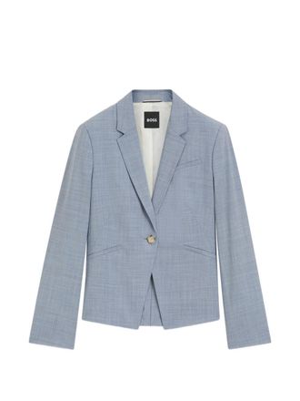 BOSS Blue Single-Breasted Virgin Wool Blazer