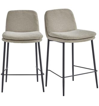 Moloo Silla de bar de tela luxury beige (x2)