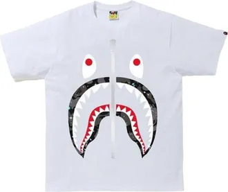 A Bathing Ape Space Camo Shark T-Shirt White 1H80-110-020-WHITE
