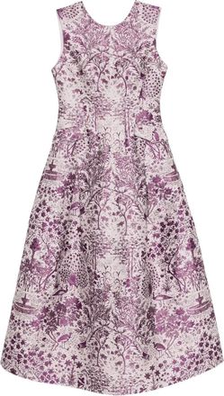 Shiatzy Chen Scape-of-Curve jacquard midi dress - women - Cotton/Polyester/Mulberry Silk/Polyamide/Mulberry Silk - 38 - Purple
