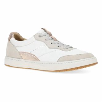 Dansko Womens Josey Sneaker In White/rose Gold Nappa