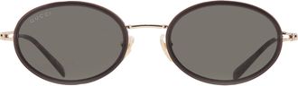 Gucci Grey Oval Ladies Sunglasses GG1980S 001 52