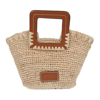 Staud Handbags, female, Beige, Size: ONE SIZE Raffia Mini Bucket Bag