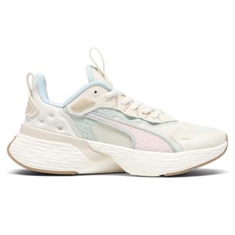Puma Womens Softride Sway Lace Up Running Sneakers Shoes - Off White, Alpine Snow/Turquoise Surf/Whisp of Pink, 8.5 UK