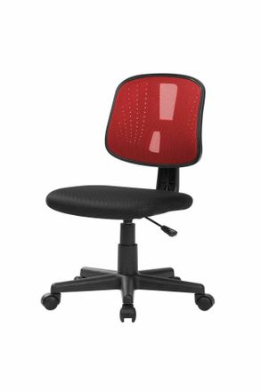 Dmora Silla De Oficina Dlazeti, Silla De Oficina Operativa, Asiento De Oficina Ergon&oacute;mico, 49x43h81/93 Cm, Negro Y Rojo - Dmora