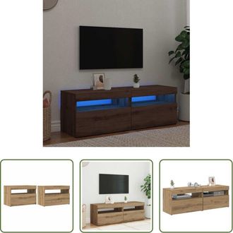 vidaXL TV Stand - Mobili Porta TV con LED 2 pz Artigianale in Legno Multistrato