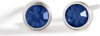 Mint & Lily Birthstone Bezel Studs in Silver /September Sapphire at Nordstrom