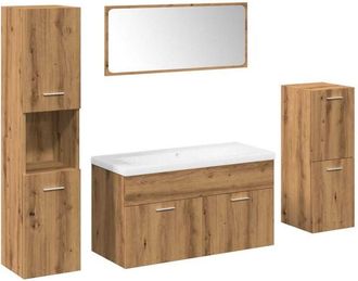 vidaXL Juego De Muebles Ba&ntilde;o 5 Piezas Madera Ingenier&iacute;a Roble Artisan Vidaxl