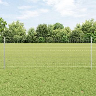 Berkfield Home Euro Fence with 5 U Posts Silver 0, 8x10 m Steel