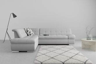 Domo Collection Ecksofa »Mona L-Form« wahlweise mit Bett- und Armlehnfunktion