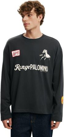Cotton On Mens Regular Fit Graphic Ls T-Shirt in Washed Black Palomino at Nordstrom, Size Medium