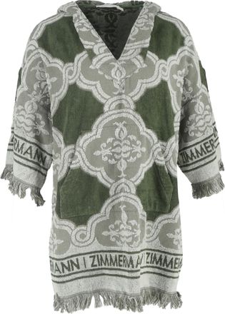 Zimmermann Pre-owned Womens Zimmerman Chintz Jacquard Hooded Mini Dress in Olive Cotton - Size 10 UK
