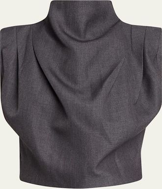 Aexae Pleated Twill Crop Top