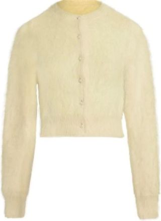 Maison Margiela Truien & Vesten, Dames, Geel, M, Gele Cardigan Sweater Knoopsluiting