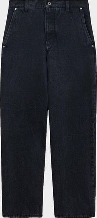 Loewe Men & apos;s Leather-Patch Straight-Leg Jeans