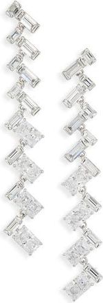 Nadri Gwen Linear Drop Earrings in Rhodium at Nordstrom Rack