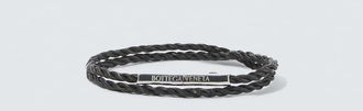 Bottega Veneta Leather sterling silver bracelet