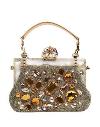 Dolce & Gabbana Gold Vanda Crystal Evening Clutch Shoulder HandWomens Womens Bag (Pre-Owned)