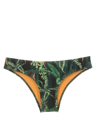 Lygia & Nanny Waikiki leaf-print bikini bottoms - women - Spandex/Elastane/Polyamide - 44 - Green