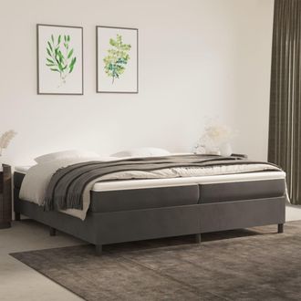 vidaXL Estructura Cama Sin Colch&oacute;n Terciopelo Gris Oscuro 200x200 Cm Vidaxl