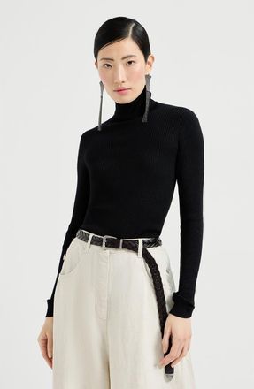 Brunello Cucinelli Cashmere and silk Sparkling sweater in Black at Nordstrom, Size Xx-Small Eu