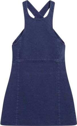 Miu Miu Garment-dyed Gabardine Mini Jurk - Dames - Korte kleedjes - Blauw - S - Katoen - Kleedjes