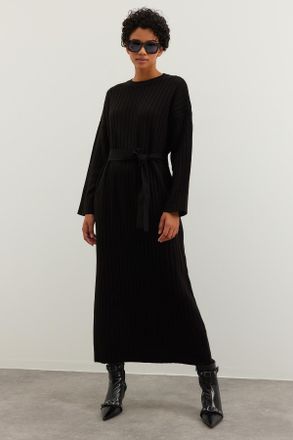 Trendyol Modest Dames Zwart Effen Maxi Lang Casual A-lijn Modest Jurken