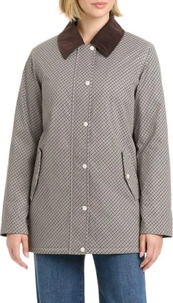 Vince Camuto Water Resistant Barn Jacket in Multi Mini Houndstooth at Nordstrom, Size X-Small