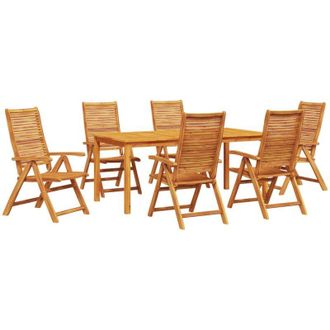 vidaXL Conjunto De Comedor De Jard&iacute;n 7 Pcs Marr&oacute;n Vidaxl