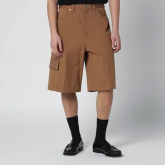 Gucci Camel cargo Bermuda shorts with GG details